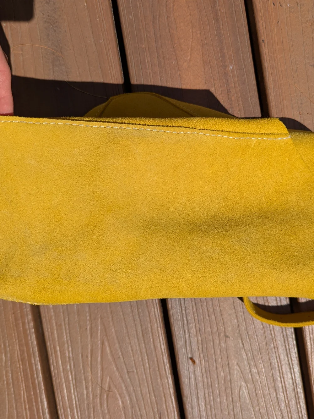 Portland Leather Goods Yellow Suede Hobo Bag Slouchy Crossbody